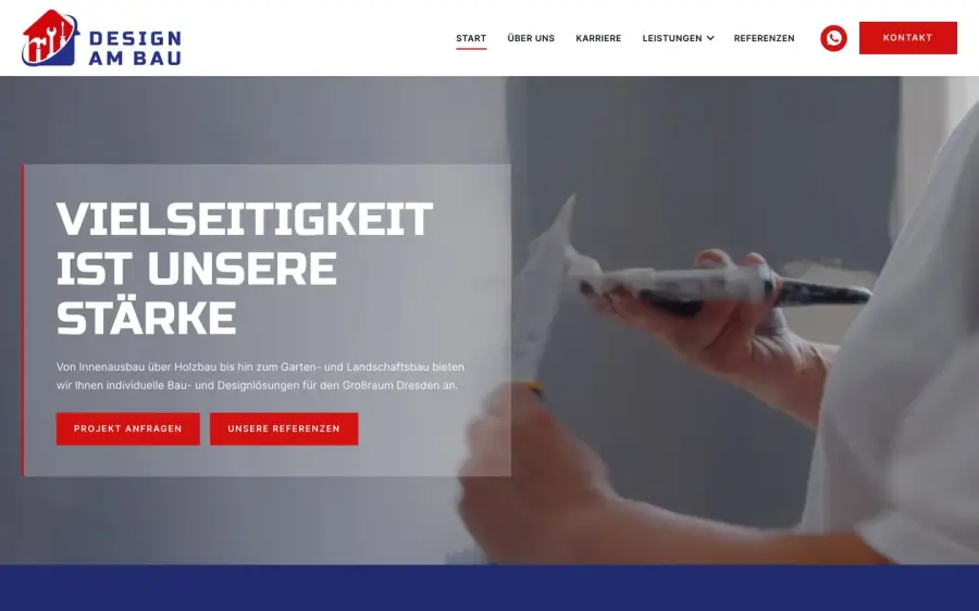 Die Website für Design am Bau