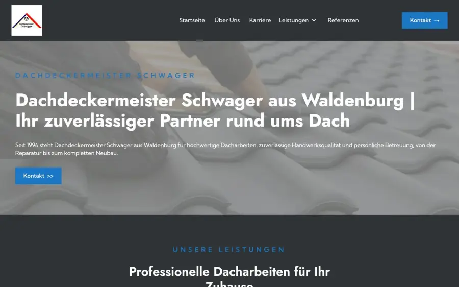 Die Website für Dachdeckermeister Schwager