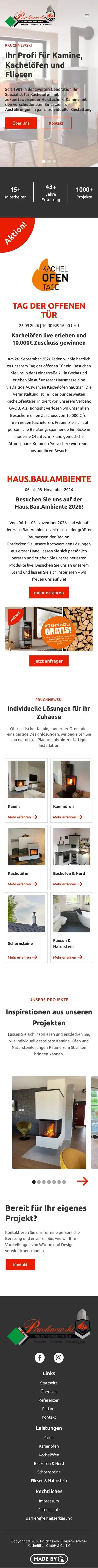 Die Website für Pruchnewski auf dem Handy