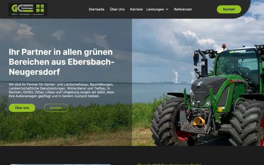 Die Website für G&C Dienstleistungen