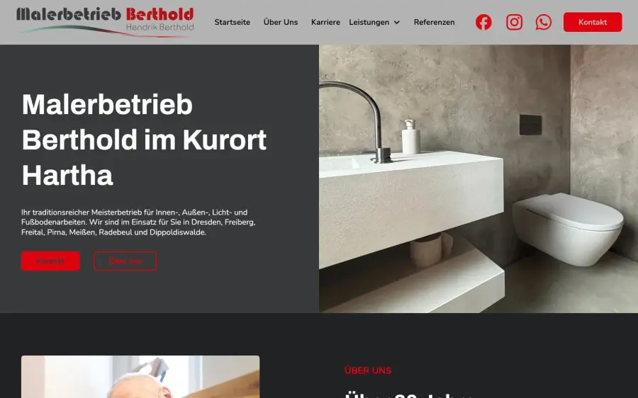 Die Website für Malerbetrieb Hendrik Berthold