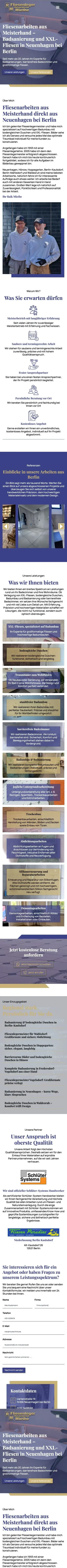 Die Website für Fliesenleger Meisterbetrieb Miethe auf dem Handy