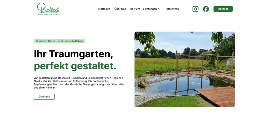 Dieselbe Stelle auf der heutigen Website von Knobloch Garten- und Landschaftsbau